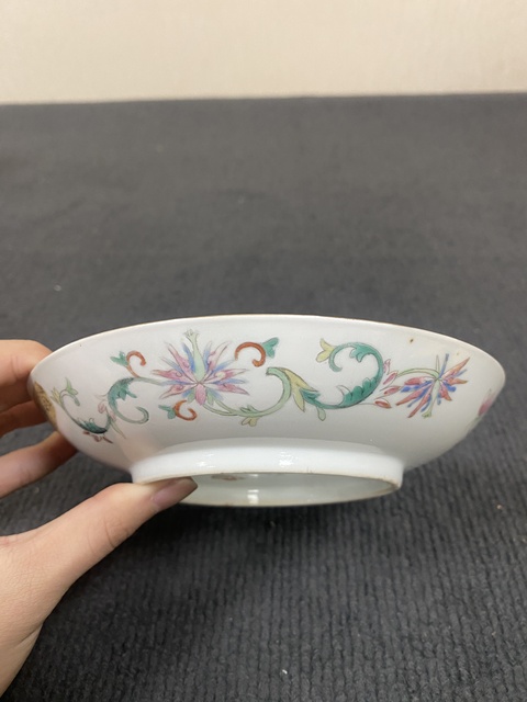 古玩陶瓷清光緒 粉彩福字紋盤真品鑒賞圖