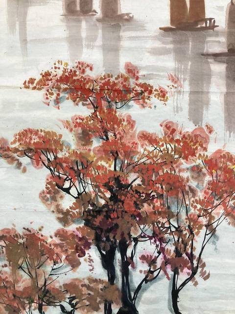 古玩字畫霜葉紅于二月花真品鑒賞圖