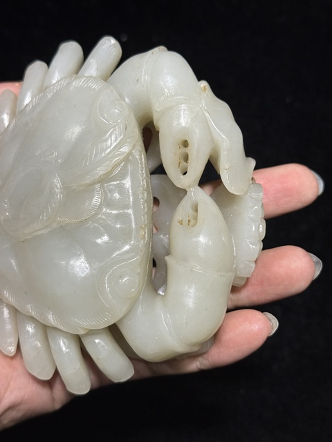 古玩玉器玉螃蟹真品鑒賞圖