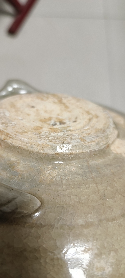 古玩陶瓷龍泉窯青釉三足爐真品鑒賞圖