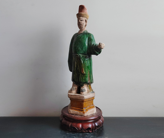 古玩陶瓷明代·三彩人物立俑真品鑒賞圖