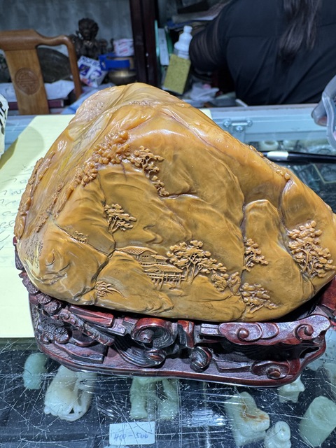 古玩雜項老撾田黃石擺件真品鑒賞圖