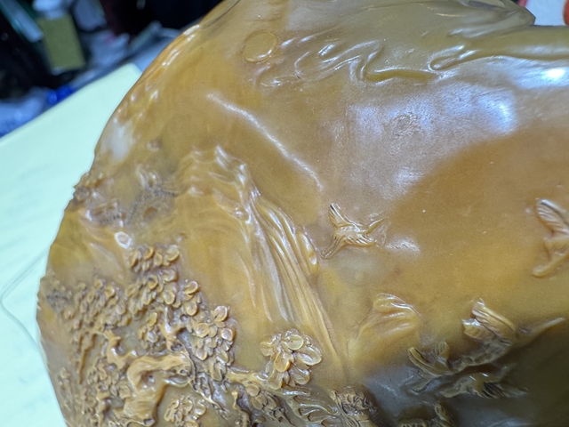 古玩雜項老撾田黃石擺件真品鑒賞圖