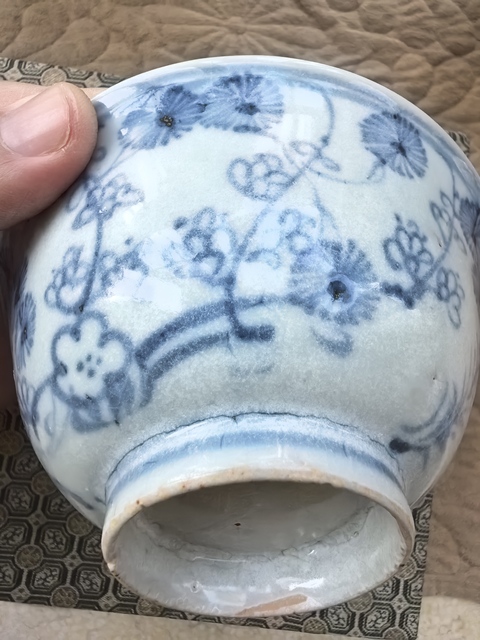 古玩陶瓷松竹梅青花碗真品鑒賞圖