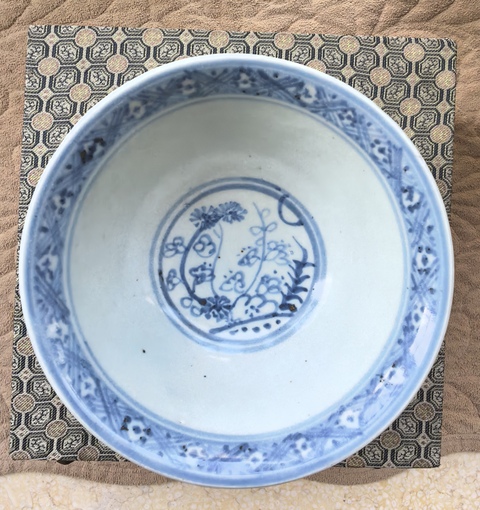 古玩陶瓷松竹梅青花碗真品鑒賞圖