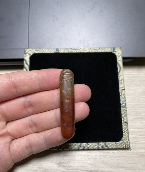 古玩玉器岫巖玉墜真品鑒賞圖