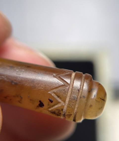 古玩玉器岫巖玉墜真品鑒賞圖