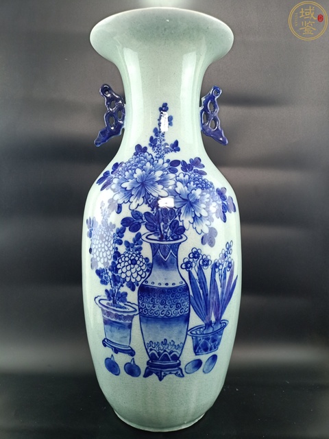 古玩陶瓷【傳世精品】清晚期 青花博古紋雙耳大瓶【傳世佳品】【頂級釉水】【天花板級畫工】拍賣，當前價格0元