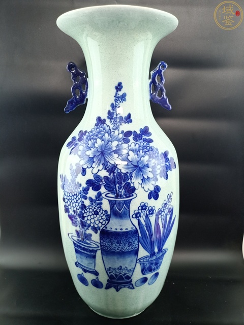 古玩陶瓷【傳世精品】清晚期 青花博古紋雙耳大瓶【傳世佳品】【頂級釉水】【天花板級畫工】拍賣，當前價格0元