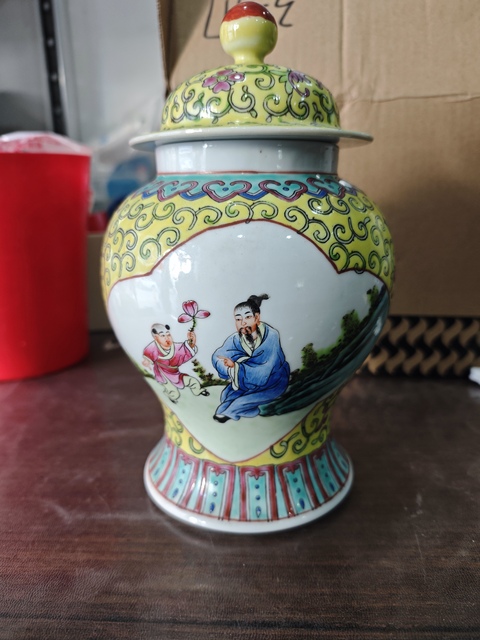 古玩陶瓷粉彩將軍罐真品鑒賞圖