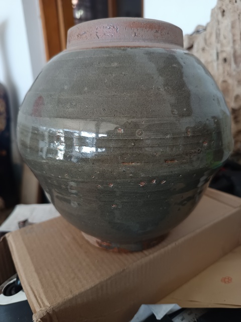 古玩陶瓷明代龍泉青瓷茶葉罐拍賣，當前價格169元