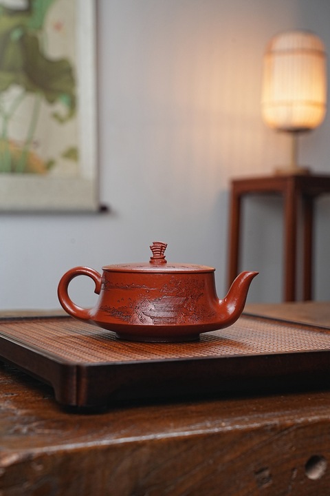 古玩雜項一帆風順紫砂壺【全手工】【二廠朱泥】真品鑒賞圖