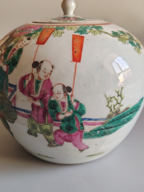 古玩陶瓷粉彩西瓜罐真品鑒賞圖