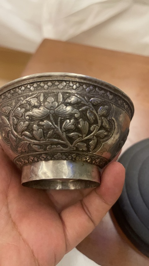 古玩雜項清代銀碗真品鑒賞圖