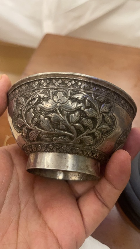 古玩雜項清代銀碗真品鑒賞圖