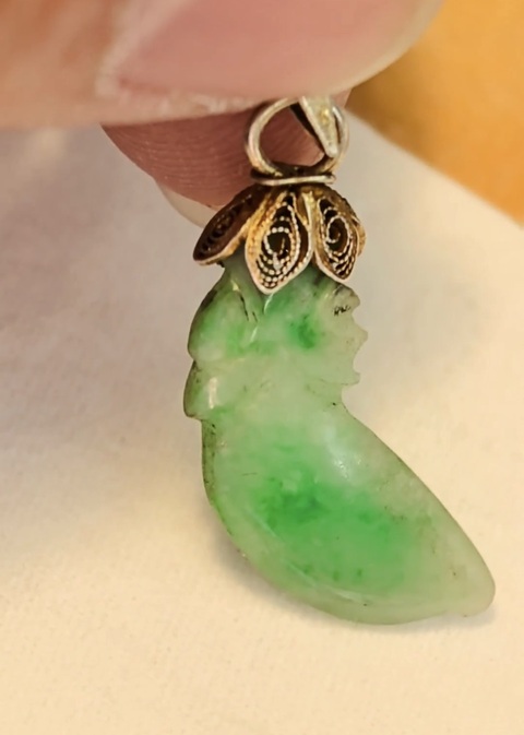 古玩玉器清晚期翡翠掛件真品鑒賞圖