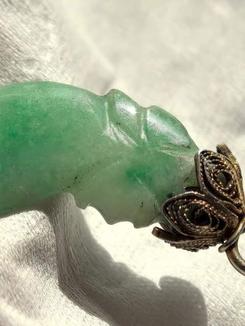 古玩玉器清晚期翡翠掛件真品鑒賞圖