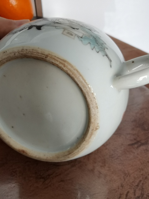 古玩陶瓷淺絳彩人物詩文參壺真品鑒賞圖