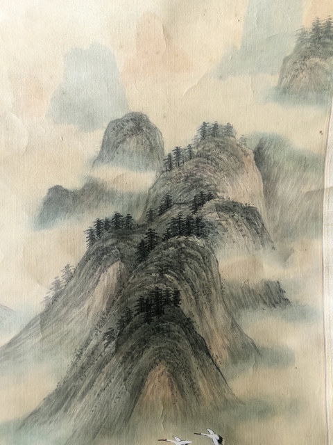 古玩字畫瀧岡居士泛舟放鶴去立軸真品鑒賞圖