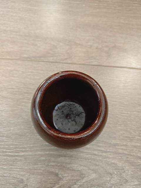 古玩陶瓷醬釉小缸真品鑒賞圖