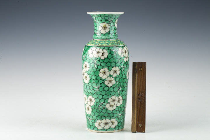 古玩陶瓷清晚·綠地冰梅紋瓶
真品鑒賞圖