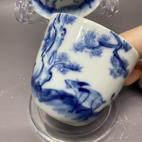 古玩陶瓷青花蓋杯真品鑒賞圖