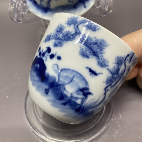 古玩陶瓷青花蓋杯真品鑒賞圖