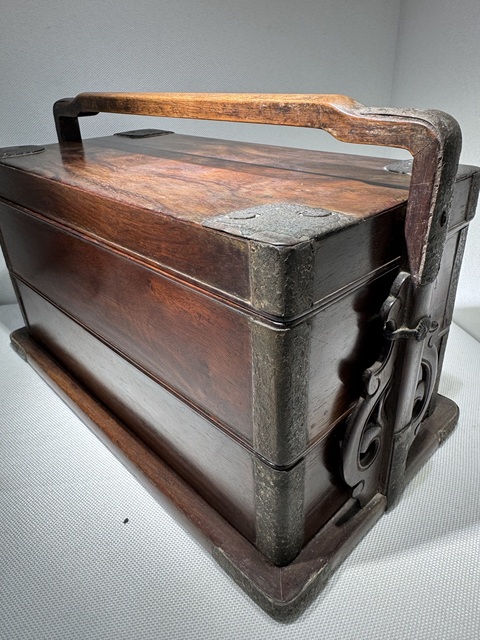 古玩雜項黃花梨提盒真品鑒賞圖