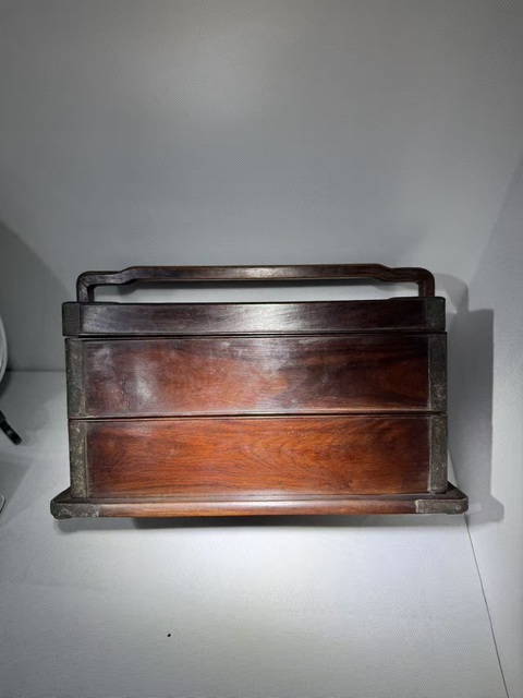 古玩雜項黃花梨提盒真品鑒賞圖