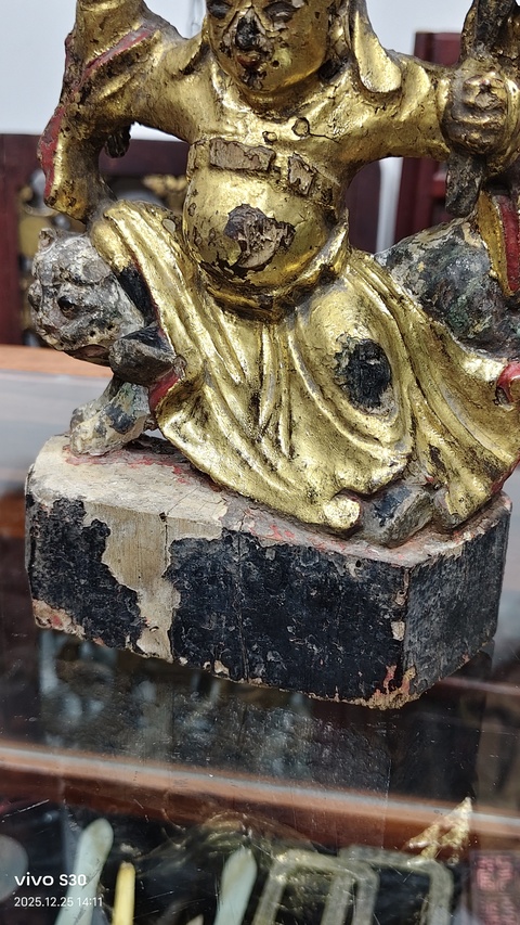 古玩雜項木雕藥王造像真品鑒賞圖