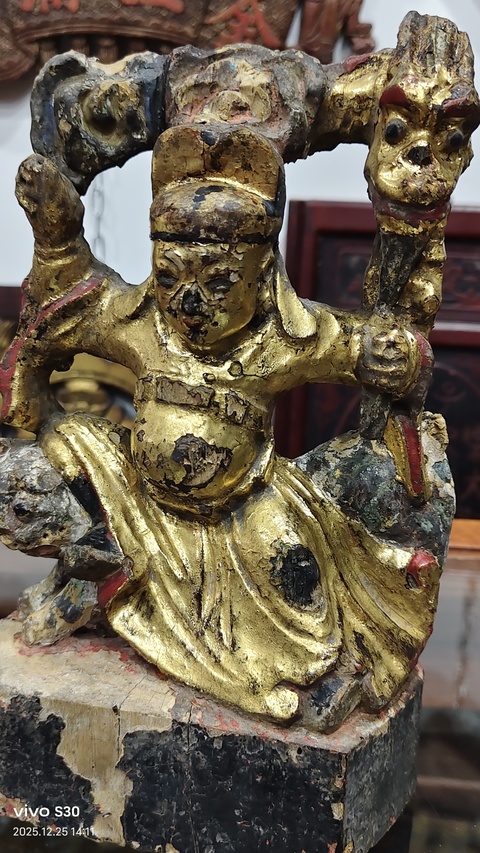 古玩雜項木雕藥王造像真品鑒賞圖