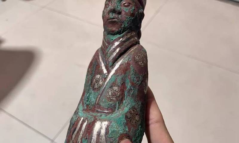 古玩銅器青銅人物真品鑒賞圖