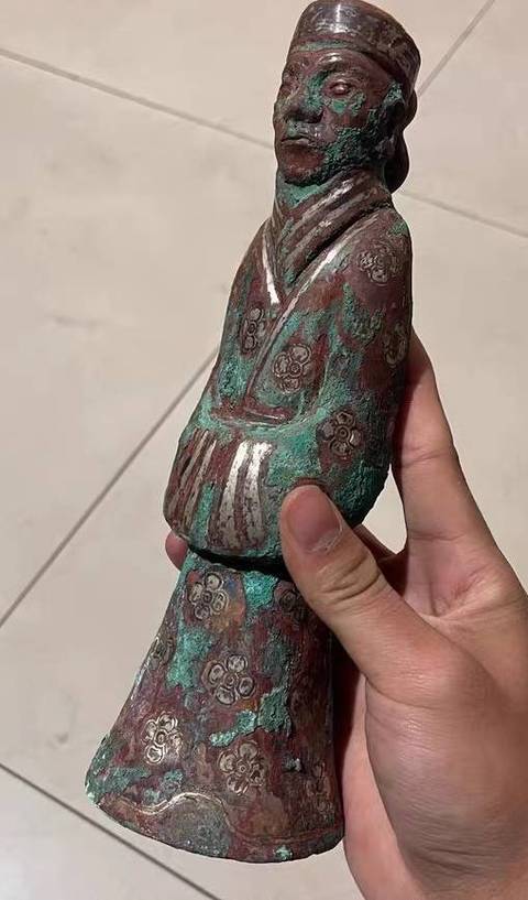 古玩銅器青銅人物真品鑒賞圖