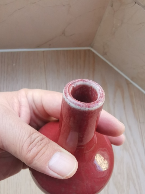 古玩陶瓷鈞紅釉天球瓶真品鑒賞圖