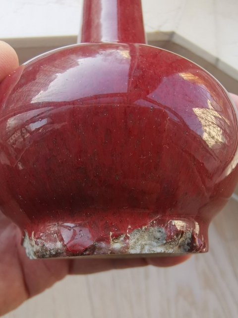 古玩陶瓷鈞紅釉天球瓶真品鑒賞圖