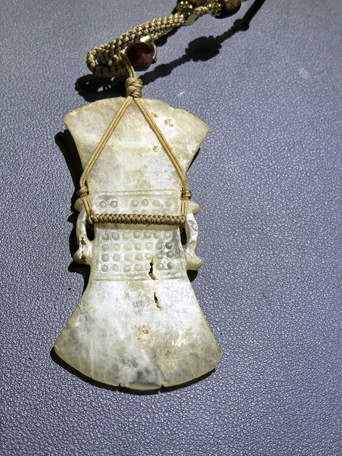 古玩玉器仿古玉斧形件真品鑒賞圖