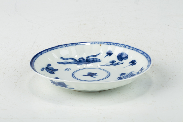 古玩陶瓷清康熙·青花琴棋書畫紋碟真品鑒賞圖