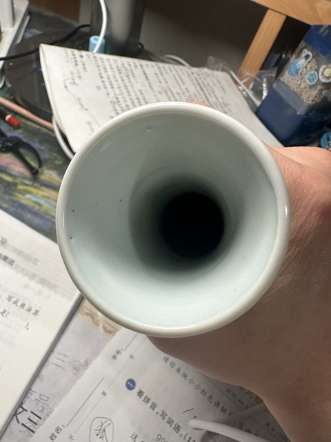 古玩陶瓷青花人物故事紋撇口瓶，疑似復窯真品鑒賞圖