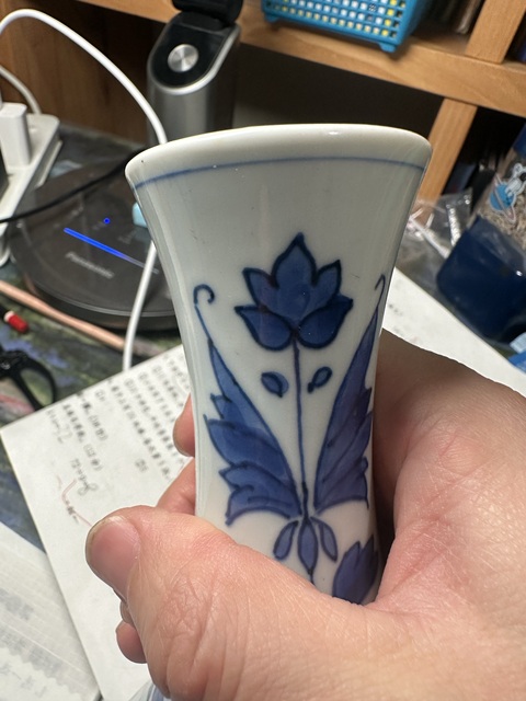 古玩陶瓷青花人物故事紋撇口瓶，疑似復窯真品鑒賞圖