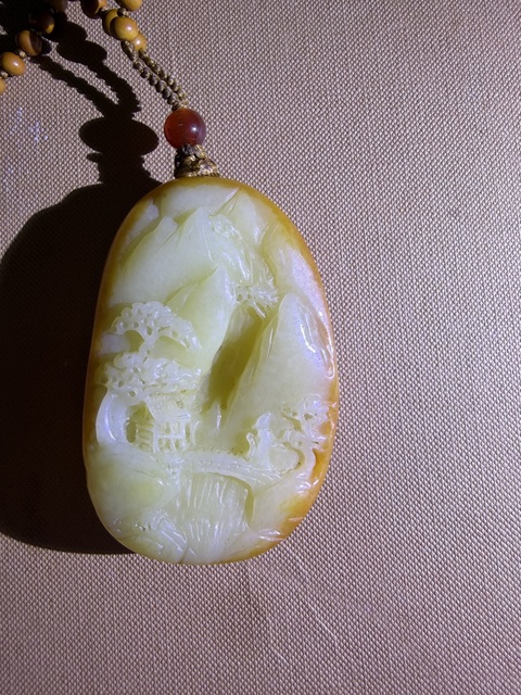 古玩玉器和田玉山水掛件真品鑒賞圖