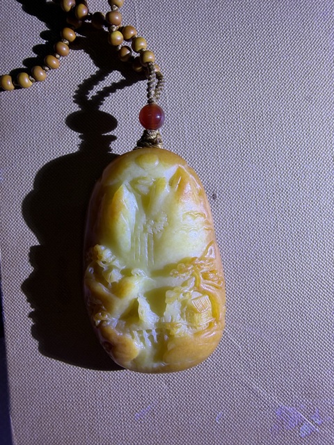 古玩玉器和田玉山水掛件真品鑒賞圖