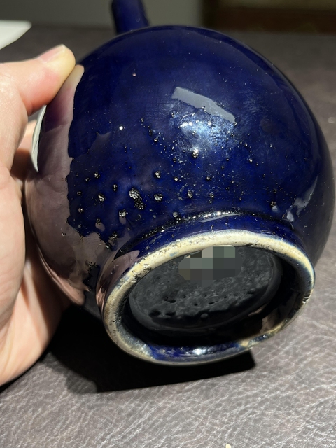 古玩陶瓷茄皮紫釉膽瓶真品鑒賞圖