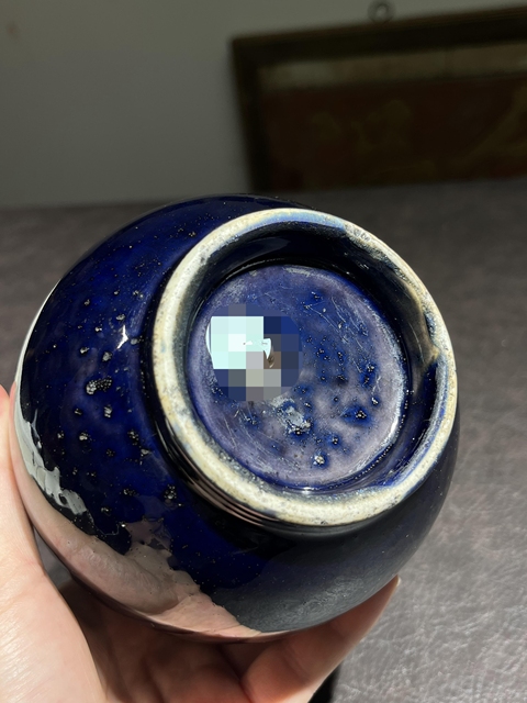 古玩陶瓷茄皮紫釉膽瓶真品鑒賞圖