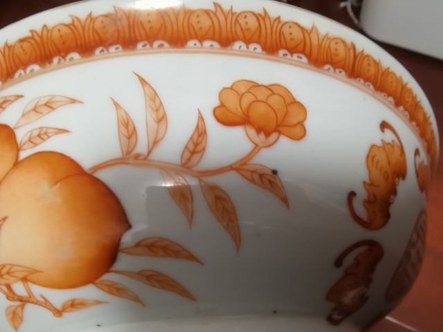 古玩陶瓷礬紅盌真品鑒賞圖