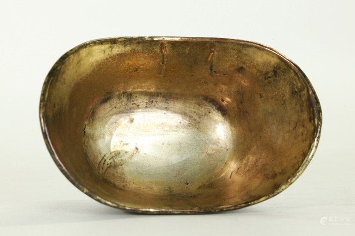 古玩雜項(xiàng)黑漆嵌螺鈿元寶杯真品鑒賞圖