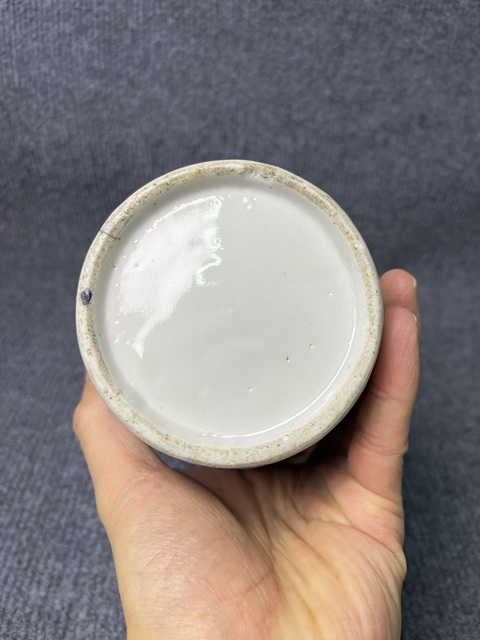 古玩陶瓷青花洞石亭臺樓閣人物詩文萊福瓶真品鑒賞圖