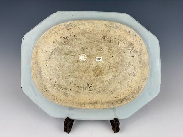 古玩陶瓷清乾隆.青花松鹿牛圖大盤拍賣，當前價格288元