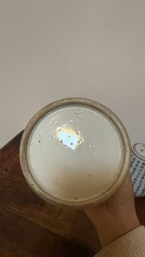 古玩陶瓷淺絳彩山水筆筒真品鑒賞圖