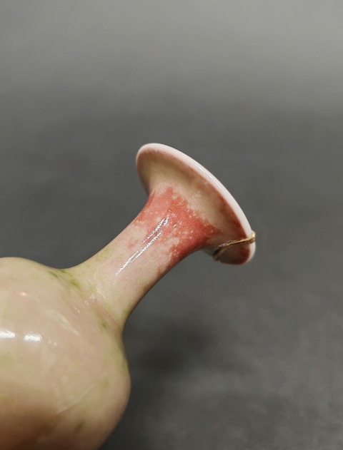 古玩陶瓷豇豆紅釉柳葉瓶真品鑒賞圖