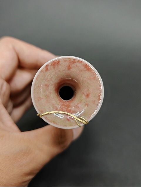 古玩陶瓷豇豆紅釉柳葉瓶真品鑒賞圖